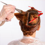 Часть волос на ромбовидных зонах окрашиваем 5.4 + 7,45 (1+1) + 6%
